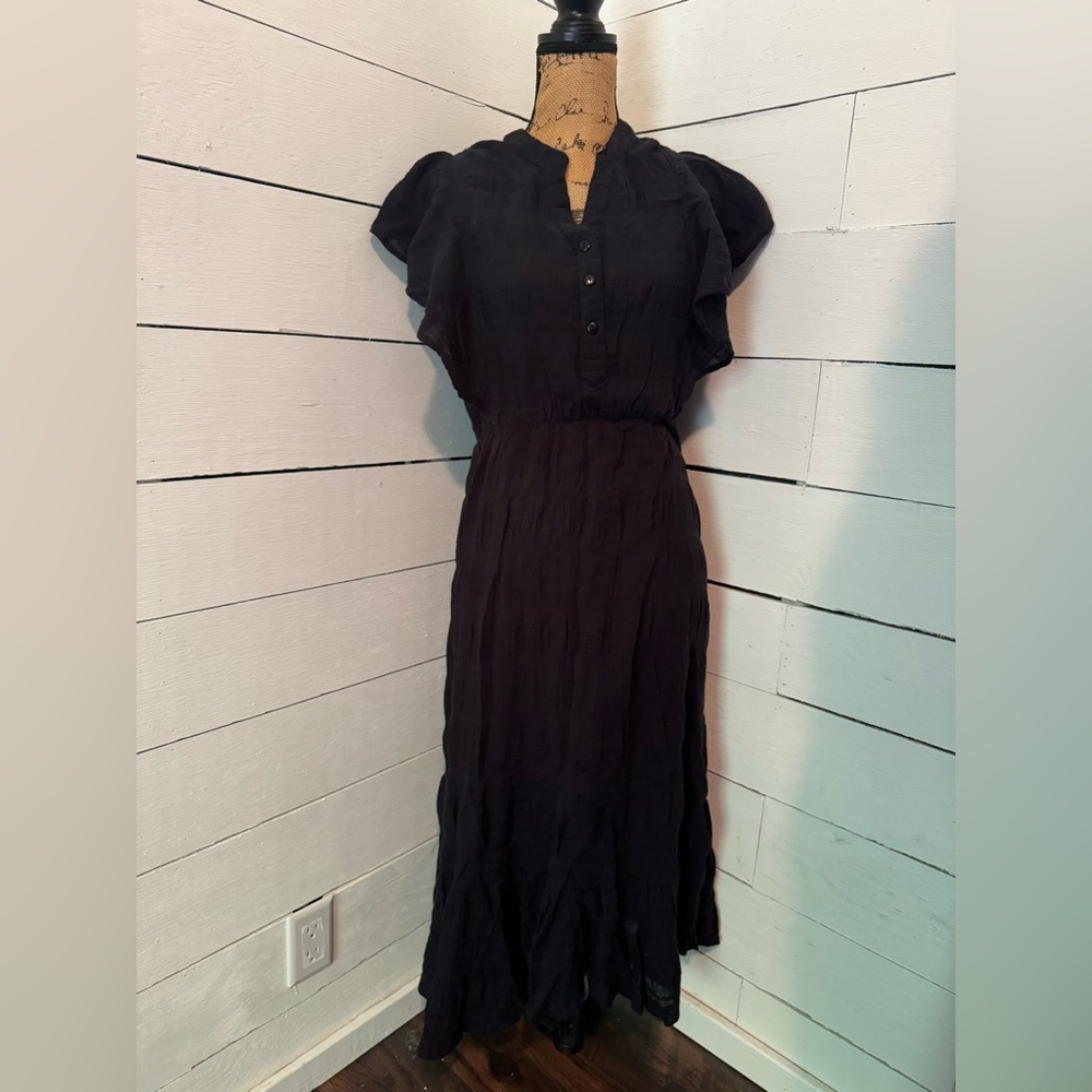 Elegant Black Ruffled Dress